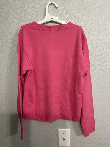 Zunie Girl Love Sweater Pink & White Girls Size 14/16 NWT - Picture 3 of 3