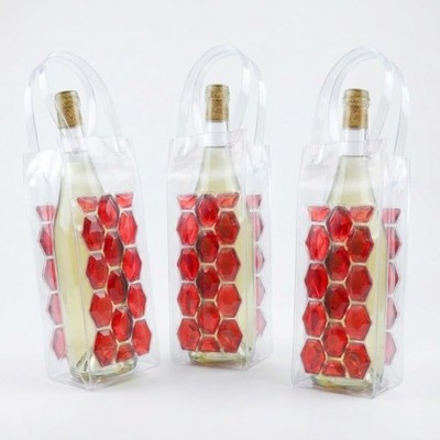 Portable Wine Chiller Bag - Collapsible Clear PVC Ice Bucket for Champagne & ...