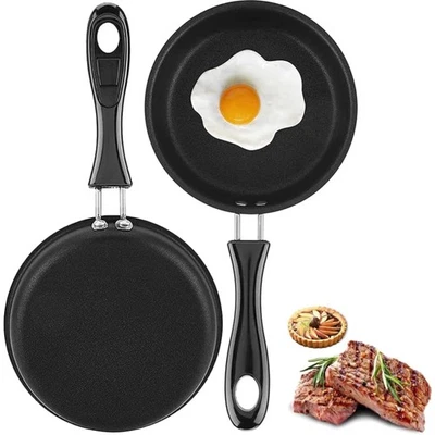 2 Stück Mini-Bratpfanne, 4,7" 12cm Boden Pfanne, Antihaft-Bratpfanne, Mini-Ei... - Bild 1 von 4