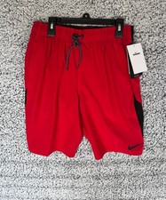 Nike Swim Trunks Mens Large NESSA482-614 Red 4-Way Stretch NWT