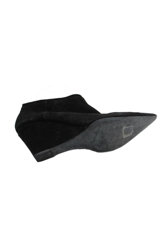 Narciso Rodriguez Mujer Gamuza Punta Cuña Botines Negros Talla 8.5 - Imagen 4 de 6