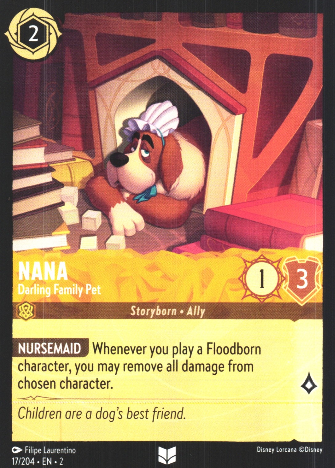 Nana - Darling Family Pet 17/204 Uncommon Rise of the Floodborn NM Lorcana Disne