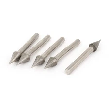 5pcs 6mm Shank 10mm Dia Cone Head Grinding Bit Diamond Mounted Point
