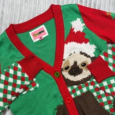 Tipsy Elves Ugly Christmas Cardigan Sweater Women's S Holiday Party Sloth