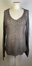 HELMUT LANG LOOSE KNIT GREY SCOOP NECK 100 COTTON SWEATER NWT US SZ LARGE