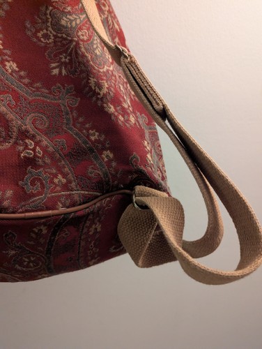 Laura Ashley VINTAGE Backpack Rich Paisley Floral Canvas Straps NEW with DEFECT - Picture 10 of 10