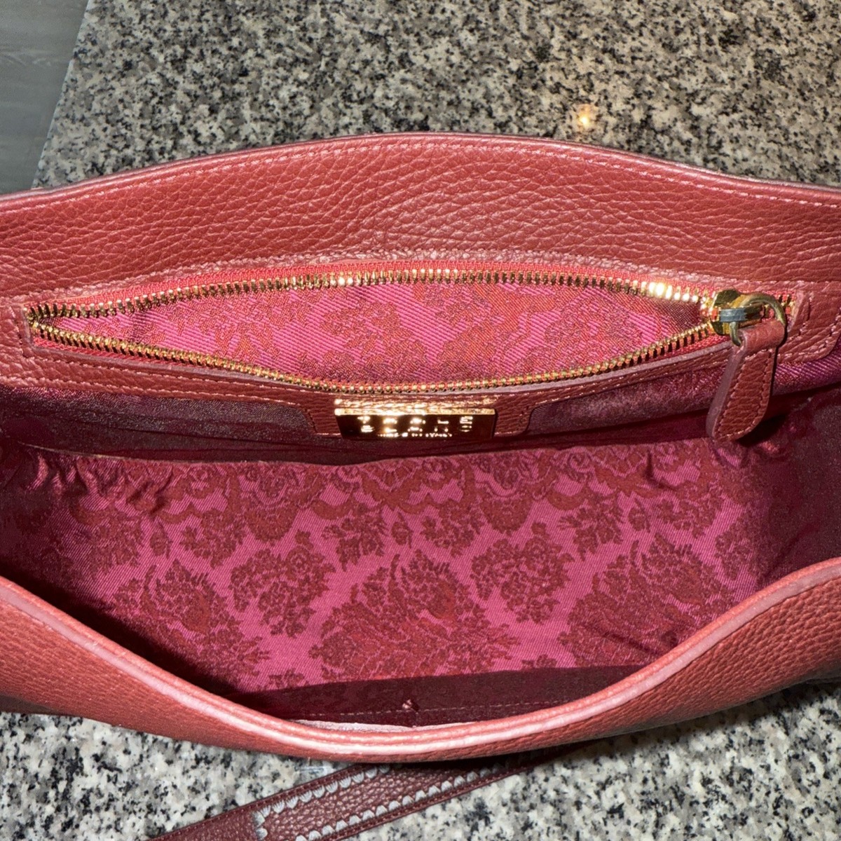THALE BLANC - AUDREY SATCHEL: MAROON DESIGNER HANDBAG 