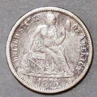 1876 Seated Liberty Dime Pleasing VF.