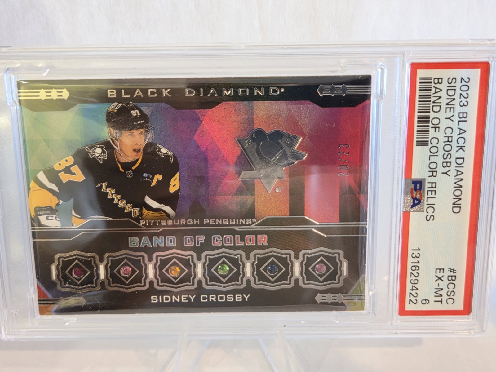 2023 Black Diamond Sidney Crosby #BC-SC Band Of Color Relic PSA6  6 Diamonds view 11