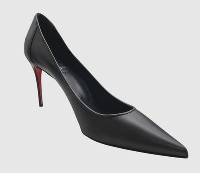 Christian Louboutin Women's Black 85mm Leather Pump Heels Shoes Size 39