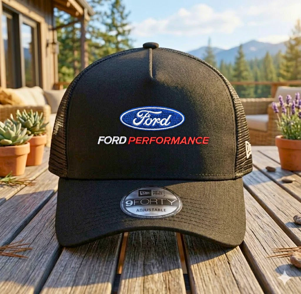 Ford Performance Embroidered Trucker Hat Mens Racing Mesh Cap Snapback