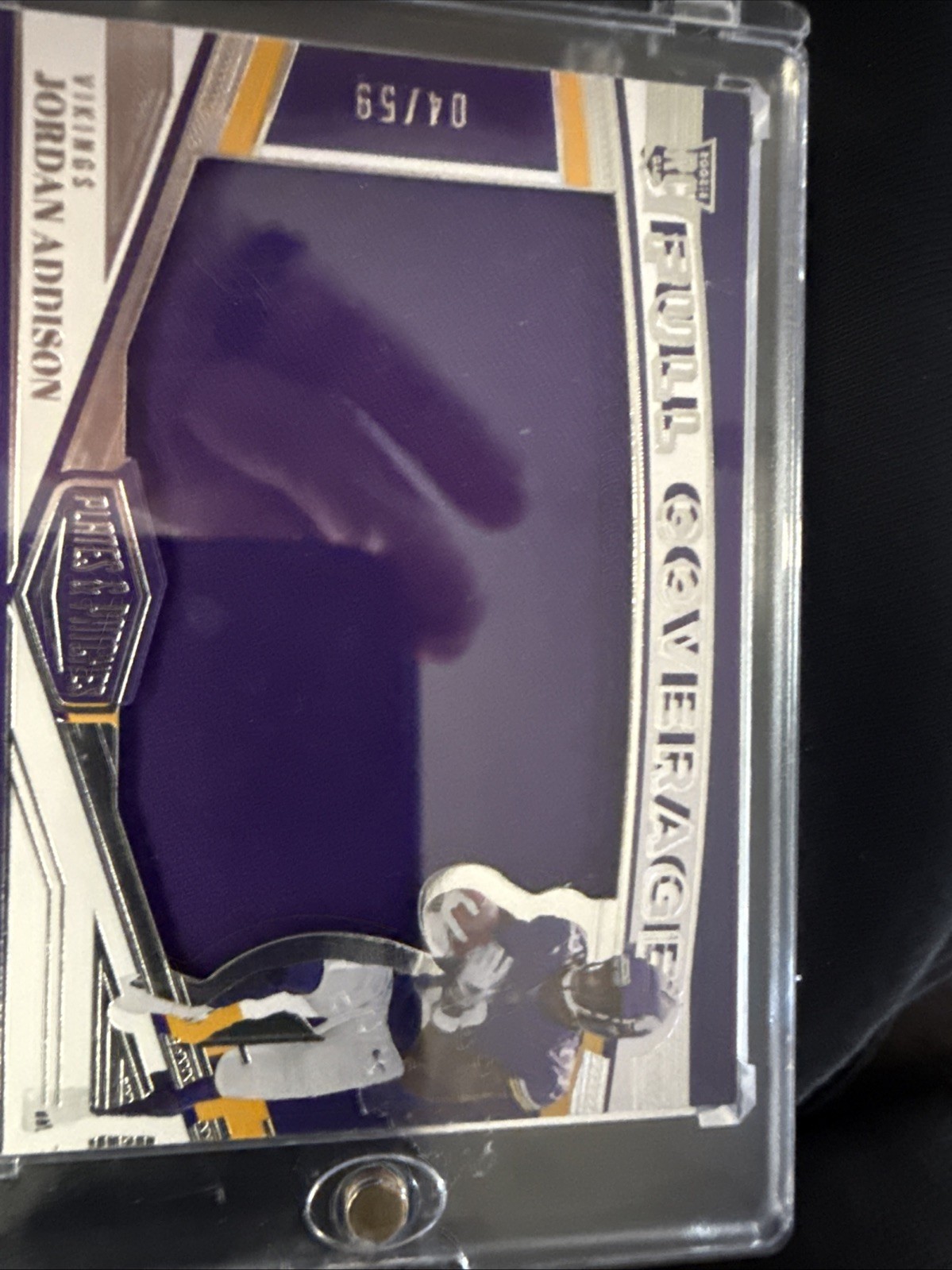 Jordan Addison Panini Plates & Patches Full Coverage Relics #FC12 Base