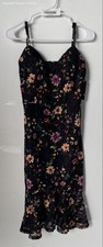 Guess Womens Black Floral Print Sleeveless Short Mini Dress Size 10 W/Tag