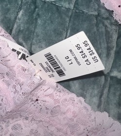 Victoria&rsquo;s Secret Bra Light Tulip Pink Bling Lace Balconette & Panty Set 36C / L