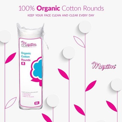 Maxim  100% Organic, Biodegradable. Hypoallergenic Cotton Rounds, 240ct, 3 pack