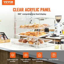 3-Tier Pastry Display Case Countertop Acrylic Bakery Display Box