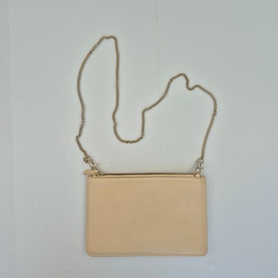 JOHN LEWIS Clutch Tasche beige Reißverschluss Schulter Handtasche abnehmbarer Kettenriemen