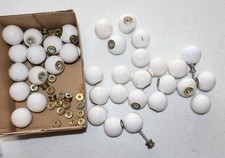 Cabinet Drawer Knobs Pulls Lot of 35 Round Globe Vintage Porcelain Ceramic