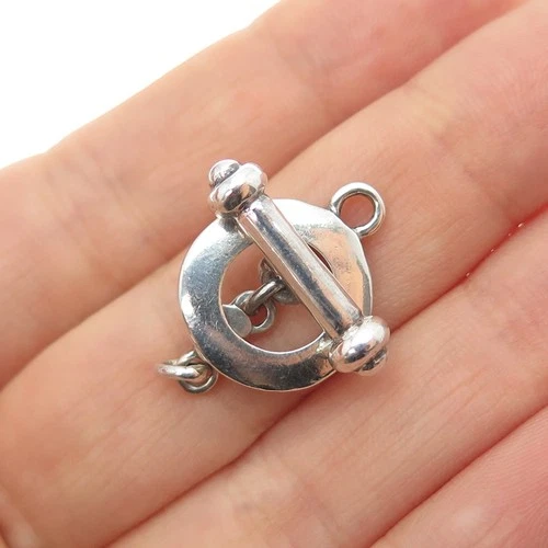 CAROLEE 925 Sterling Silver Vintage Bracelet / Necklace Toggle Lock