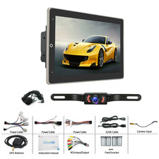 Double 2DIN Rotatable 10" Android Touch Screen Car Stereo Radio GPS WIFI 4 64G