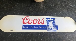 Vintage Coors Snowboard Shape Beer Advertising Sign Double Sided Bar Display 36”