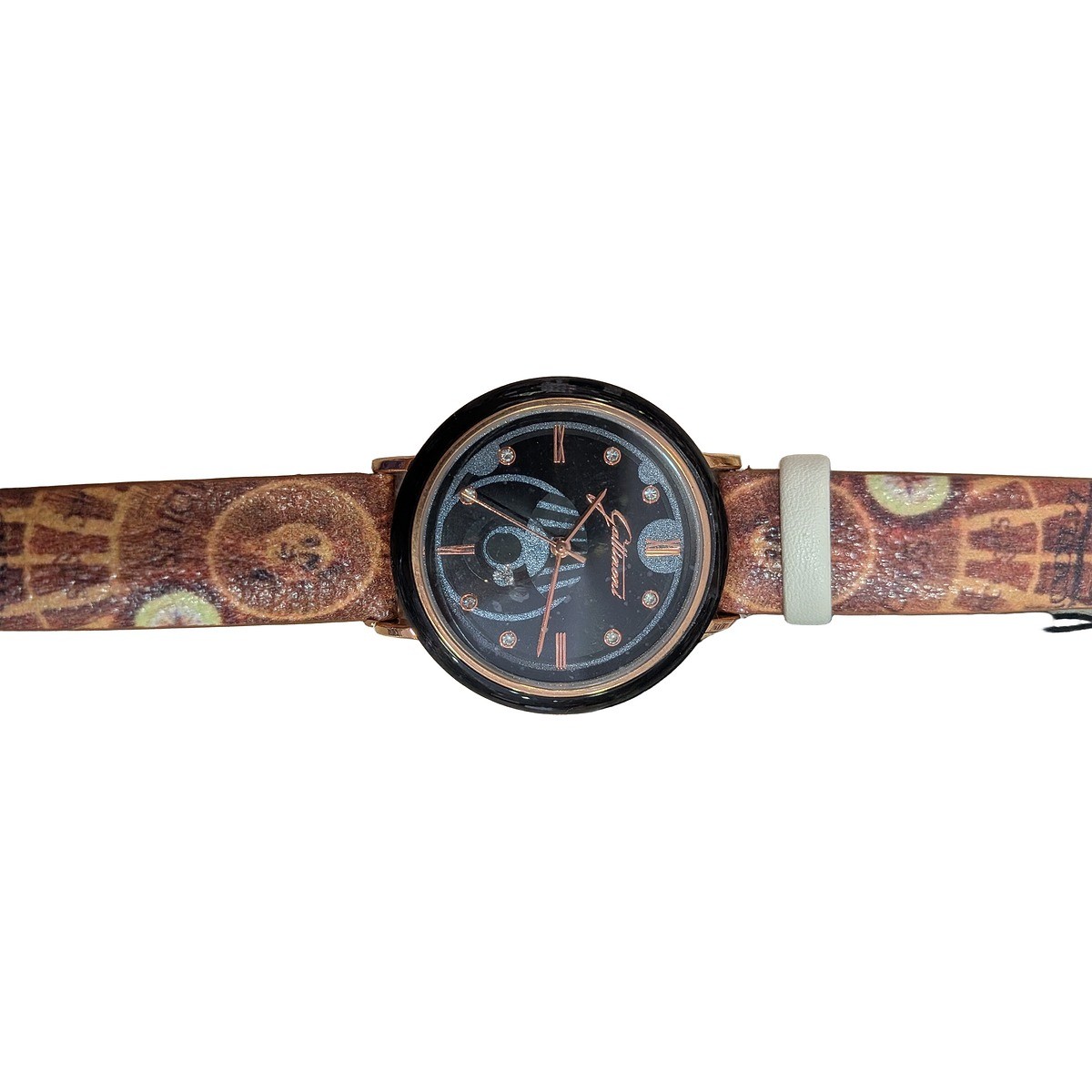 Orologio donna Gattinoni oro rosa cinturino stampa mappe Planetarium — foto 5
