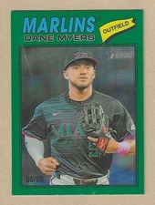 2026 Topps Heritage DANE MYERS #75 GREEN Chrome Refractor #/99 Marlins