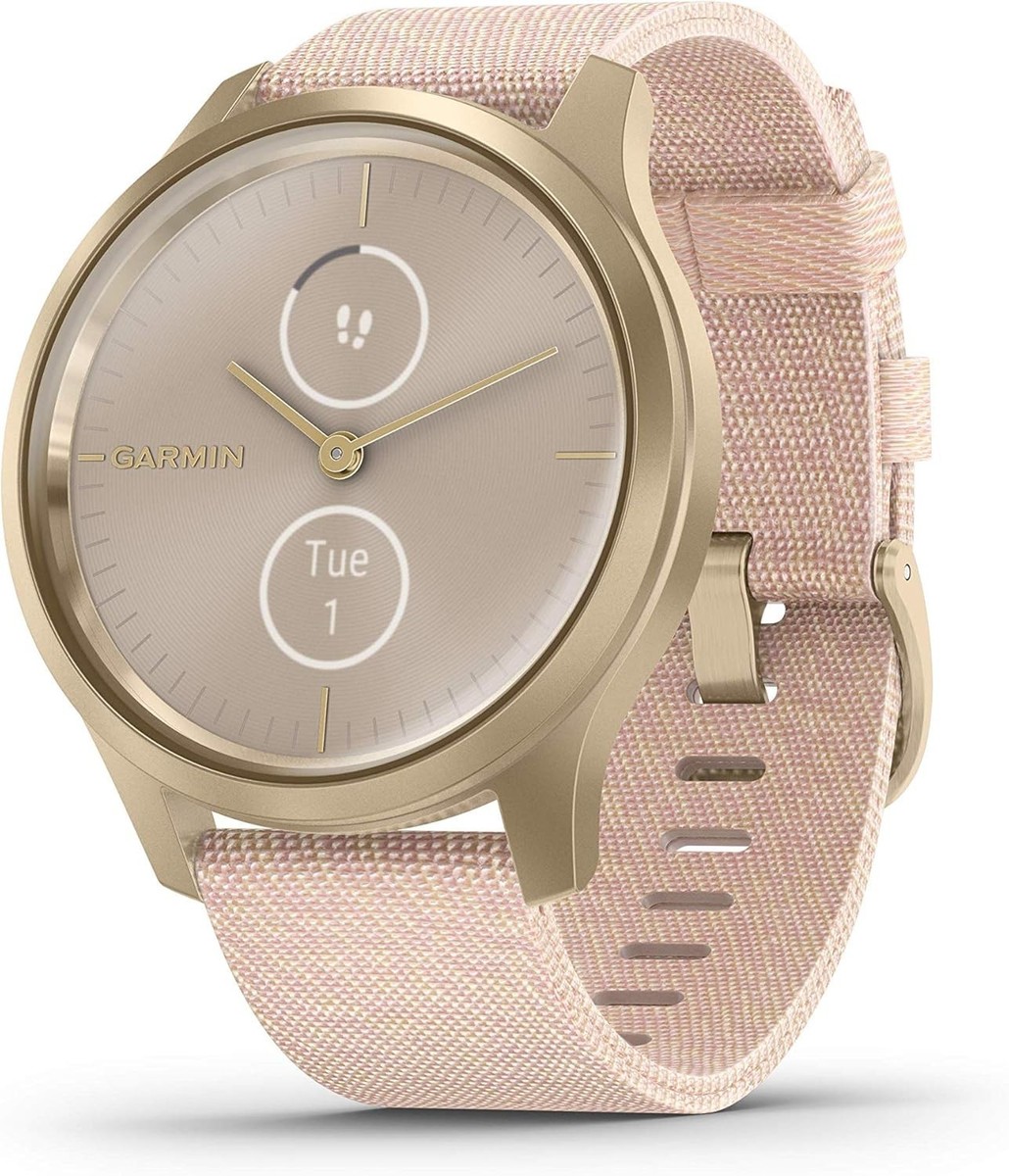 Garmin Vivomove Style GPS Watch Nylon Blush Pink/Light Gold Hybrid