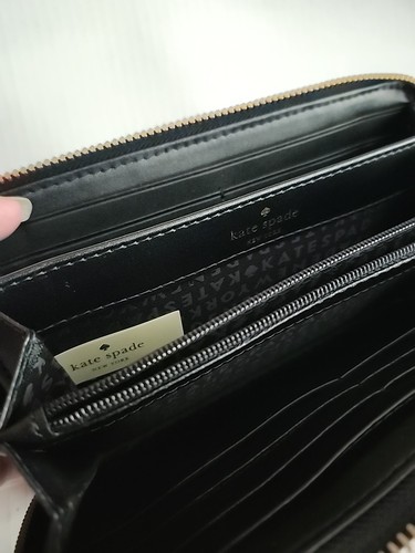 Kate Spade Geldbörse Schwarz Penn Place Prägung Neda Rundumreißverschluss Neu - Bild 20 von 24