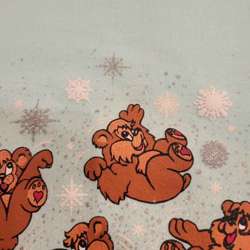 Sudadera Vintage Jerzees Estampado Oso Talla Med Osos Copos de Nieve Años 90 Holdiay EE. UU. Foto 4 de 4