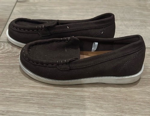 J.Crew Crewcuts Boys Suede Loafers Brown Youth Size 9