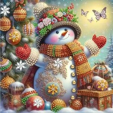 Winter Christmas Snowman Diamond Art Kits for Adults Beginners, Easy SH099