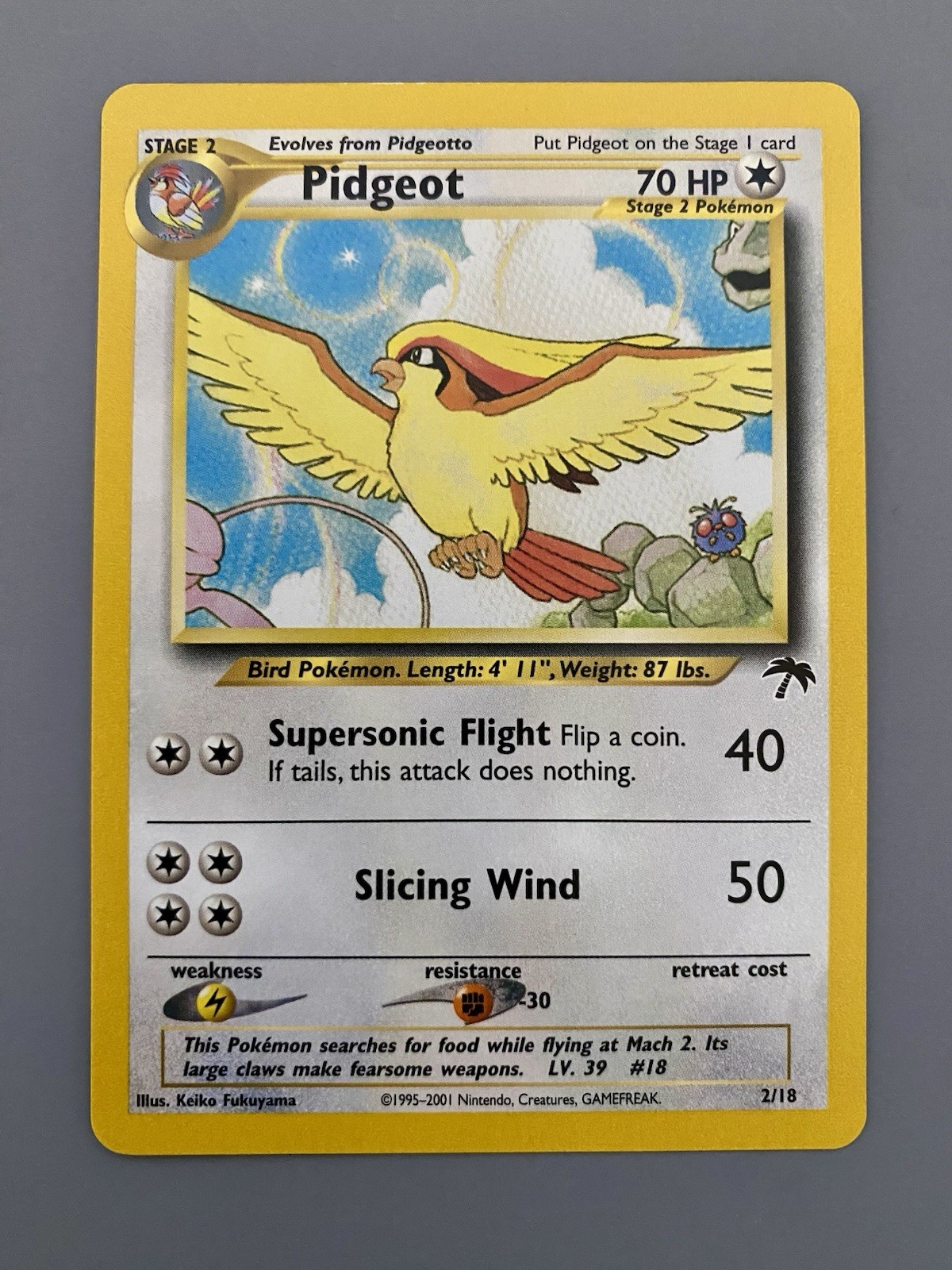 Pidgeot 2/18 Southern Islands Rare Vintage Pokemon Card - NM