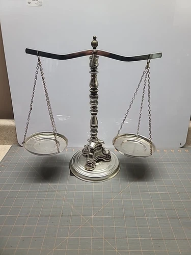 Vintage RUBEL Scales of justice balance lawyer 15" Tall Weight Scale Bullion 
