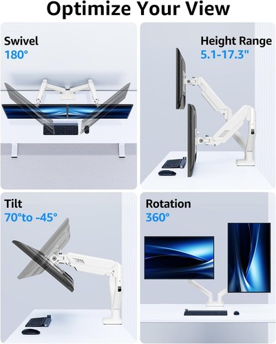 NEW!! MOUNTUP Dual Monitor Stand - Up to 32" - Adjustable Height Monitor Arms - Picture 4 of 6