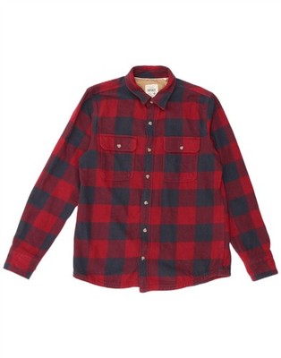 Fat Face Herren Regular Fit Flanellhemd Small rot kariert Baumwolle CT11