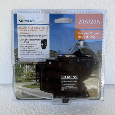 SIEMENS TANDEM PLUG ON NEUTRAL AFCI 20AMP Q2020AFCNP-sealed  NEW