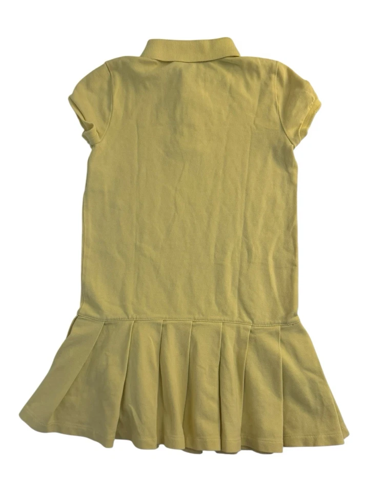 Vestido Polo by Ralph Lauren Polo Logo Amarillo Plisado Informal Escuela Niñas Talla 6x Foto 2 de 4