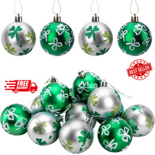 St. Patrick's Day 12-Piece Hanging Shamrock Ornament Set for Festive Decor