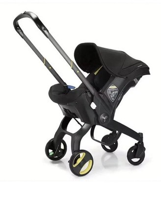 Black Compact 4-in-1 Baby Stroller & Car Seat Travel System for Newborns