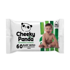 The Cheeky Panda Bamboo Biodegradable Baby Wipes 60 count (Pack of 1), White 