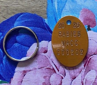 1  Official 2026 Rabies Vaccination Dog Tags  Vet Tag Dogs Cats Aluminum Tag New