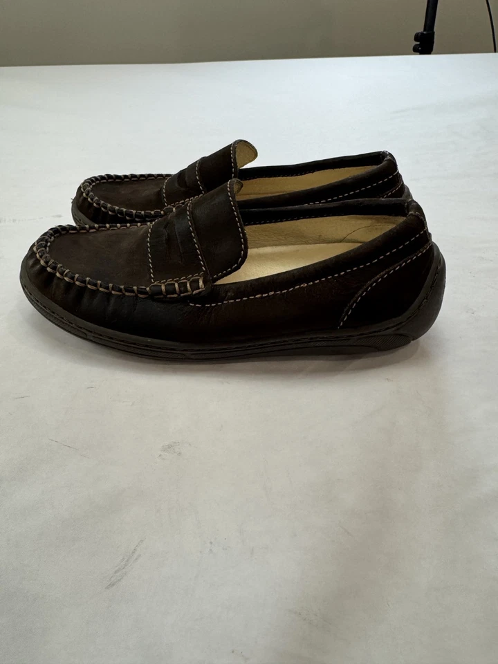 Primigi Boys Suede Loafers Preppy Casual Nubuck Brown Italian Leather Size 32 - Image 2 of 4