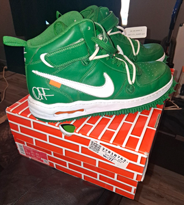 Nike AF1 blanco/verde, caña alta, talla 11.5
