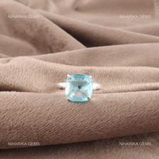 Sterling Silver Sky Blue Topaz Gemstone December Birth Solitaire Ring Jewelry