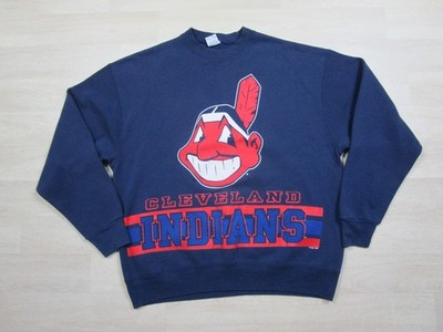 Cleveland Indians SALEM Sportswear Men s Vintage 1990 s Sweatshirt (XL) 2-Sided