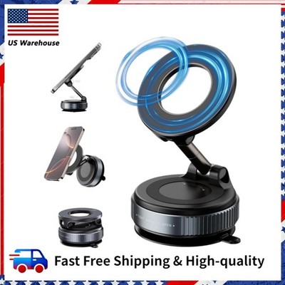 360Vacuum Magnetic Phone Holder Adjustable Suction Cup Car Mount Foldable Stand