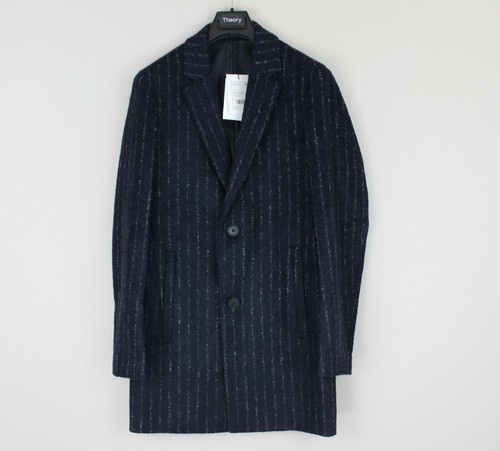 NWT Theory Ginley Chalk Stripe Jacket Coat, Eclipse Melange, XS, MSRP $845 - Picture 2 of 11