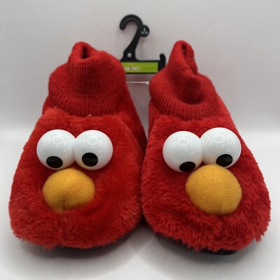 Sesame Street Elmo Toddler Boy Girl Red Puppet Slippers House