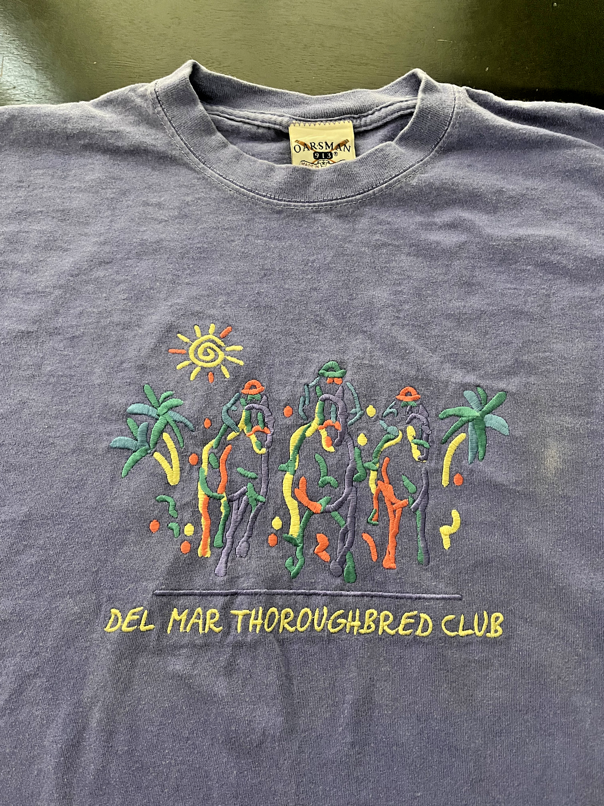 FILA T shirt vintage Del Mar club purosangue ricamata rematore lavanda grande